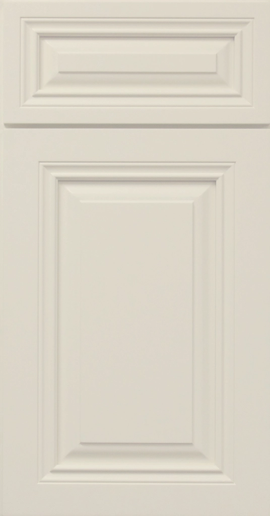  Cambria Linen Traditional Raised Panel Cabinet Door, Cream White with Detailed Molding. 